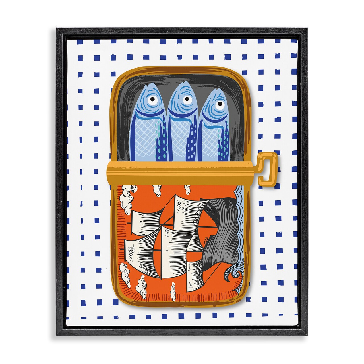 Stupell Industries Retro Nautical Sardines Tin Floating Frame, design by Arrolynn Weiderhold